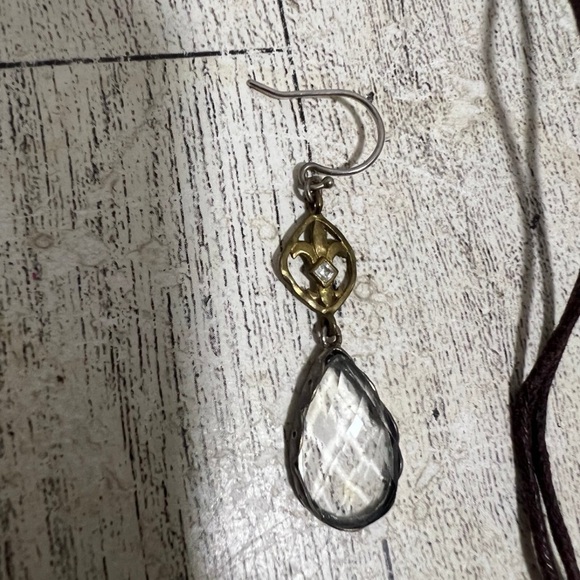 Silpada Raindrop Sterling Silver Brass Glass Charm Necklace/Earrings  N2341 - Picture 4 of 8